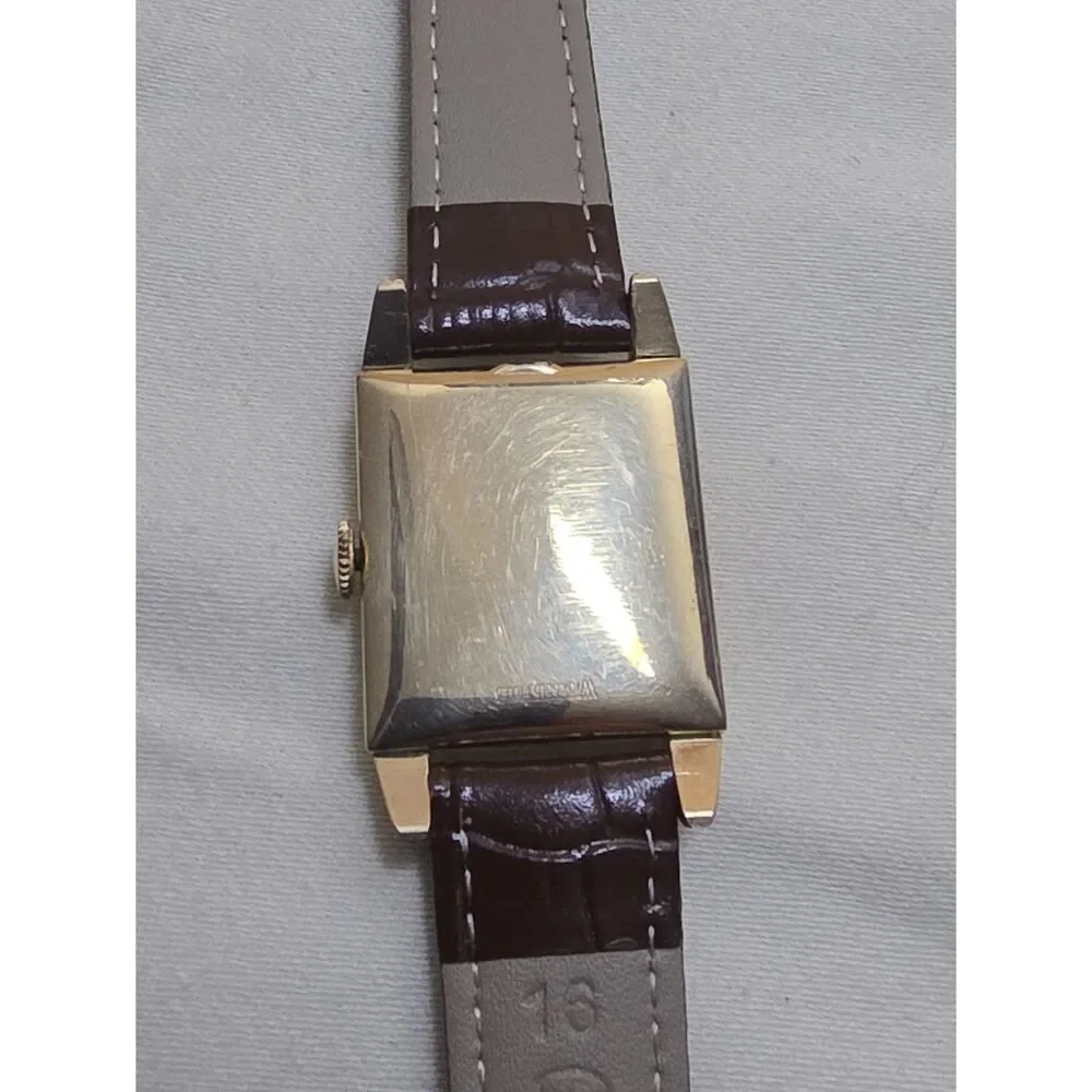 Vintage 1940s Waltham Art Deco Tank Watch 10K Gold Filled USA 17J Cal 750-B